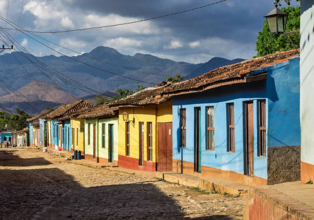 Colorful traditional houses in the colonial town of Trinidad in Cuba Colorful traditional houses in the colonial town of Trinidad in the tropical island Cuba. trinidad culture stock pictures, royalty-free photos & images