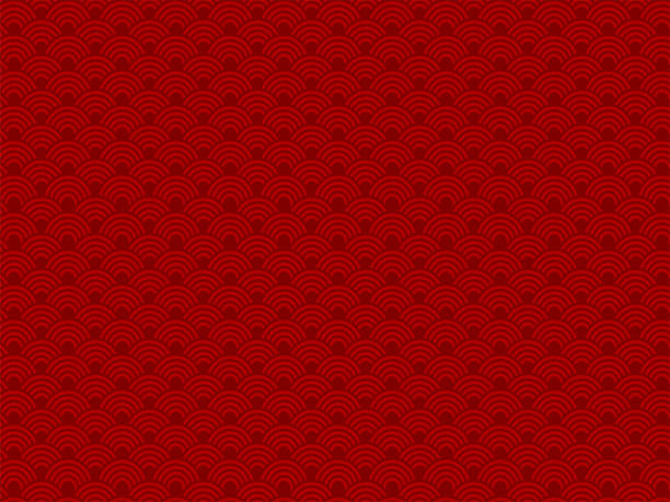istock Abstract Chinese New Year Background Vector Design. Vector illustration of Chinese red gradient wave circle background. 1193024787