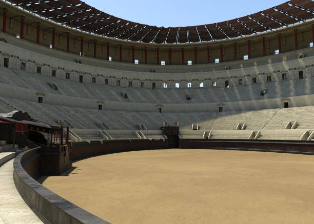 Ancient roman theatre and Alcazaba palace, a main touristic landmark in Málaga, Andalucía, Spain.