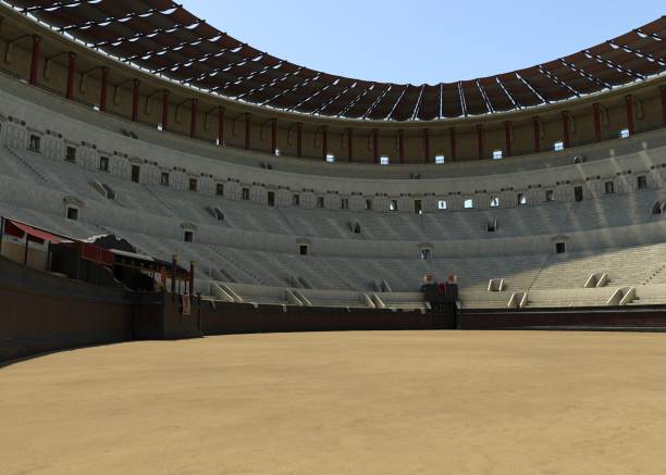 Coliseum amphitheater in Rome reconstruction 3d illustration