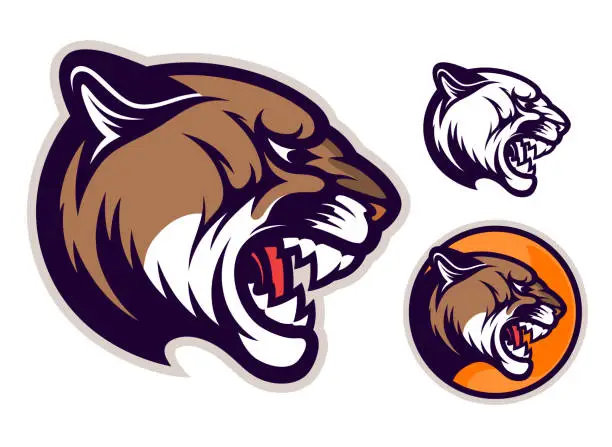 Vector illustration of Cougar head emblem