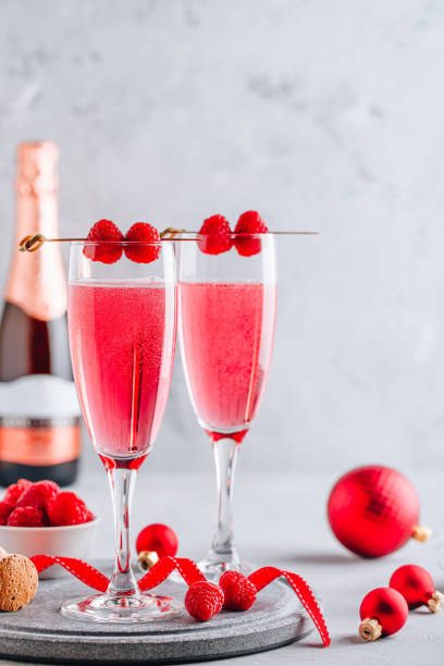 istock Pink Raspberry Mimosa Cocktail with champagne or prosecco 1193034228