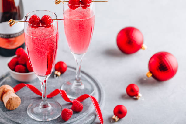 istock Pink Raspberry Mimosa Cocktail with champagne or prosecco 1193034388
