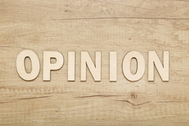 istock Word Opinion by wooden letters on brown table 1193034564