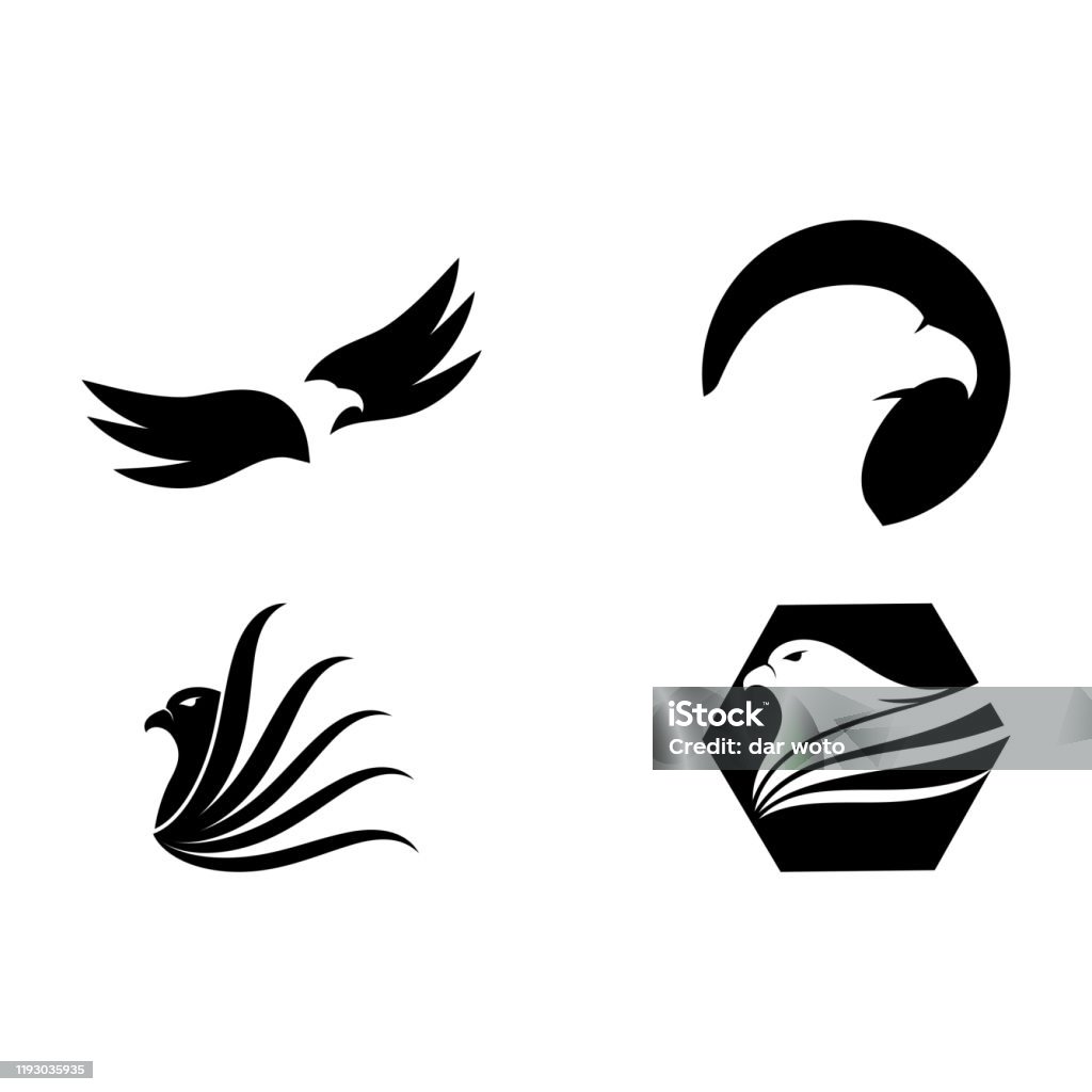Falcon Templete Set Falcon Template Vector Stock Illustration - Download Image Now ...