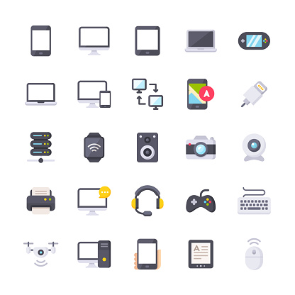 25 Devices Flat Icons.