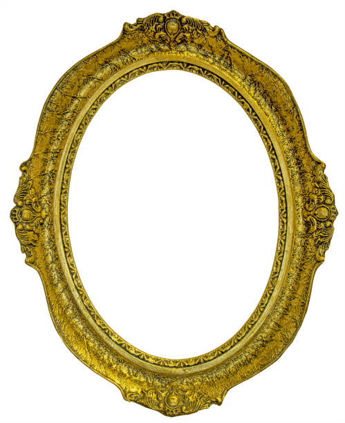 istock Antique gilded oval Frame Isolated on white background 1193042284