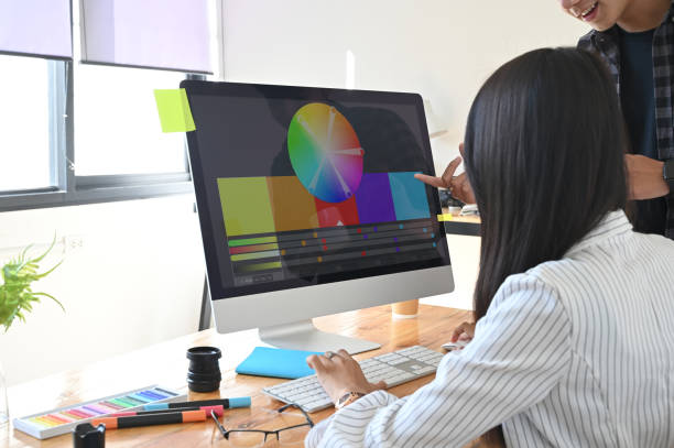 istock Cropped shot graphic designer working they selecting colour on computer. 1193042774