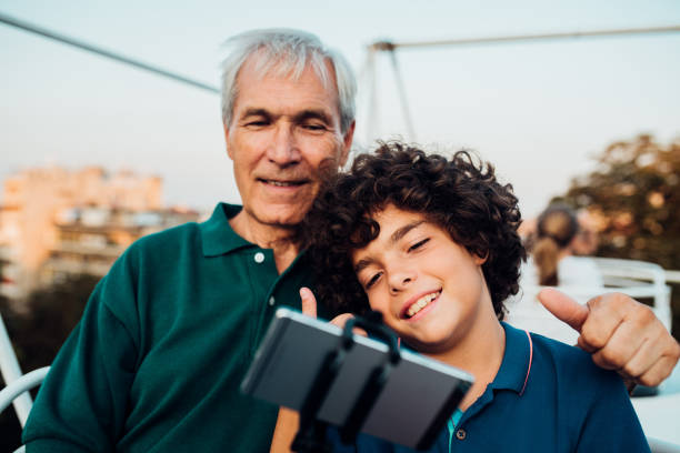 istock Selfie from the carousel with grandpa 1193042916
