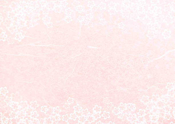 illustrazioni stock, clip art, cartoni animati e icone di tendenza di sfondo texture di carta rosa giapponese-fiori di ciliegio - japanese culture paper backgrounds japan