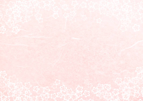 japoński różowy papier tekstury tła-cherry blossoms - design abstract petal asia stock illustrations
