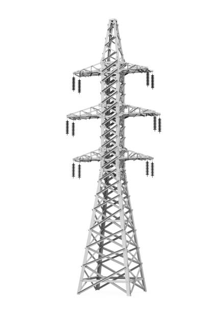 istock Power Transmission Tower Isolated 1193043691