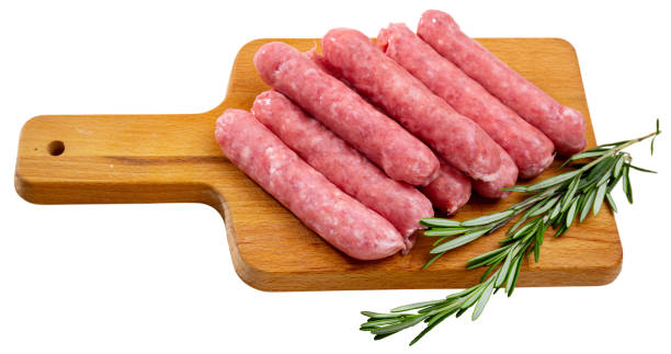 istock Raw farm sausages with rosemary 1193047358
