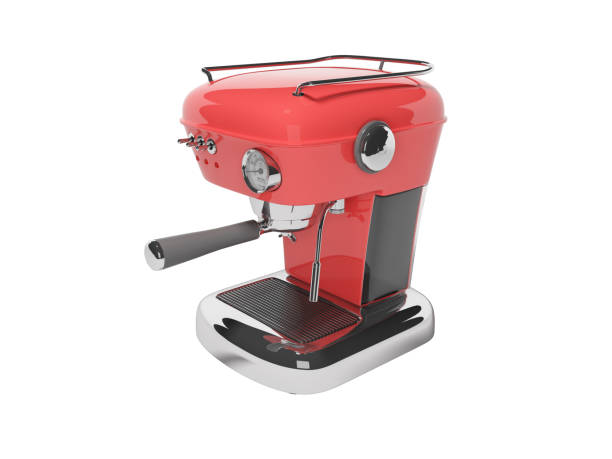 istock Red carob coffee machine with water tank 3d render on white background no shadow 1193048653
