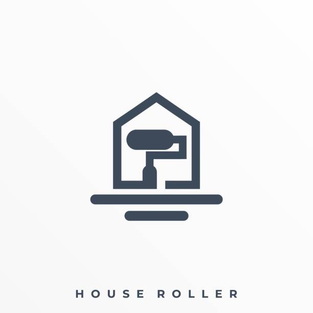 haus roller illustration vektor vorlage - renovierung konzepte stock-grafiken, -clipart, -cartoons und -symbole