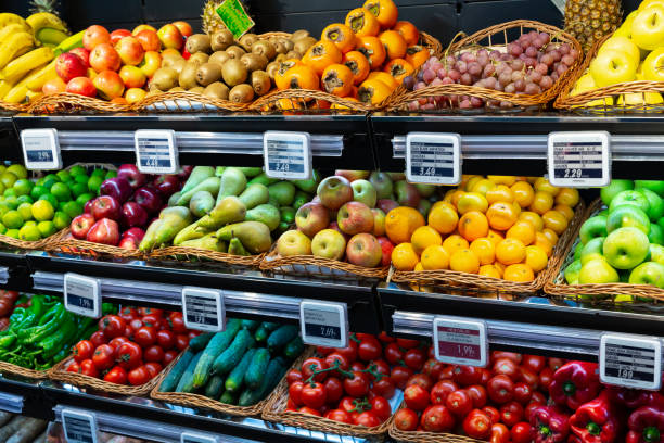 istock Vegetable and fruit section in supermarket 1193058276