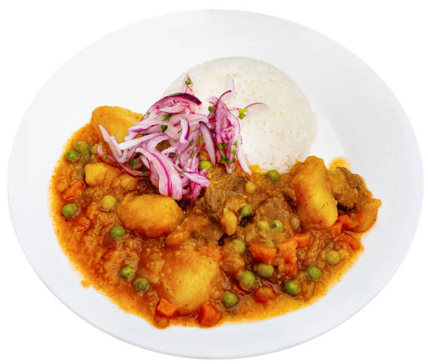 istock Spicy veal served with rice and onion 1193058283