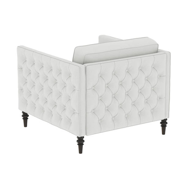 istock White classic armchair from fabric on an isolated background back view. 3d rendering 1193061193