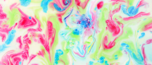 istock Fluid art. Trendy wallpaper. Abstract multicolored background. Holographic background. Design backdrop. Widescreen 1193064200