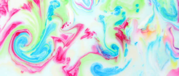 istock Fluid art. Trendy wallpaper. Abstract multicolored background. Holographic background. Design backdrop. Widescreen 1193064279