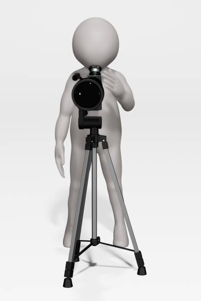 istock 3D Render of Cartoon Character with Telescope 1193065511