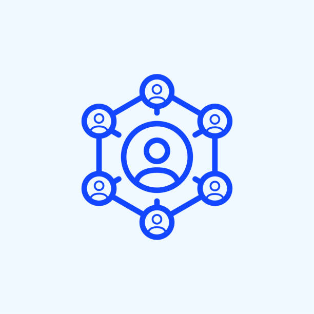 Peer to Peer Sharing Economy Icon Network Peer to Peer Sharing Vector Icon. Illustration of Network of People Sharing Services and Products. peer to peer stock illustrations