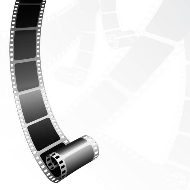 istock Realistic 3D cinema film strip in perspective isolated on white background. Festive design with cinema film strip. Cinema festival poster, brochure, banner or flyer template for your design.Vector EPS 1193069302