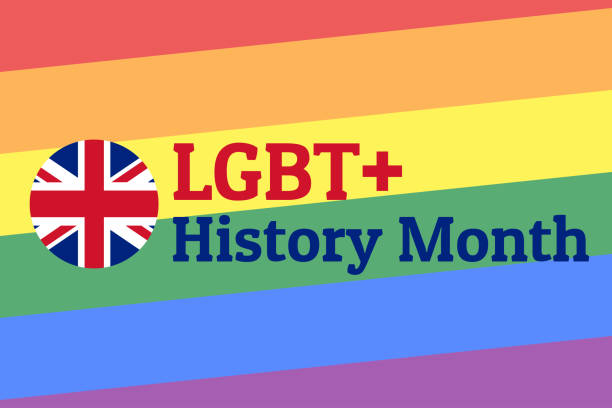 LGBT History Month. Concept of annual month-long observances with traditional rainbow colors. Template for background, banner, card, poster with text inscription. Vector EPS10 illustration. LGBT History Month. Concept of annual month-long observances with traditional rainbow colors. Template for background, banner, card, poster with text inscription. Vector EPS10 illustration lgbt history month stock illustrations