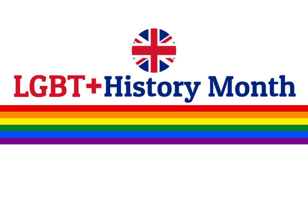 LGBT History Month. Concept of annual month-long observances with traditional rainbow colors. Template for background, banner, card, poster with text inscription. Vector EPS10 illustration. LGBT History Month. Concept of annual month-long observances with traditional rainbow colors. Template for background, banner, card, poster with text inscription. Vector EPS10 illustration lgbt history month stock illustrations