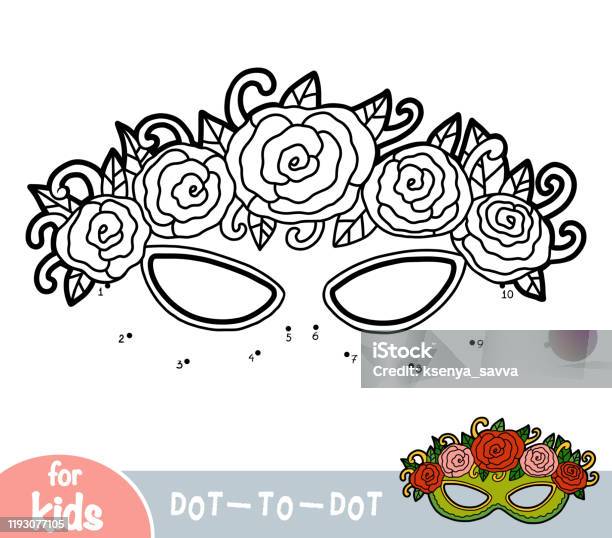 Number Mask Parade Numbers Game Education Game For Children Carnival Mask With Roses Stock ...
