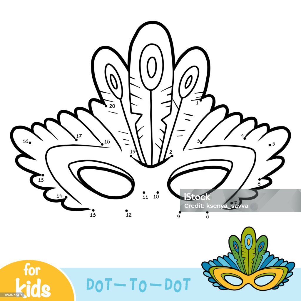 Number Mask Parade Numbers Game Education Game For Children Carnival Mask With Peacock ...
