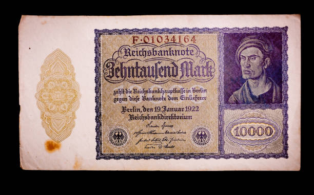 istock Deutsche Mark, front view 10000 Mark Banknote  - German Banknote from 1920 - 1929 1193080159
