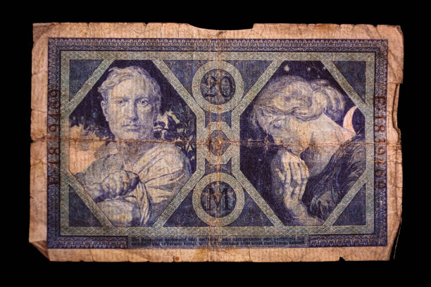 istock Deutsche Mark, back view 20 Mark Banknote  - German Banknote from 1920 - 1929 1193080235
