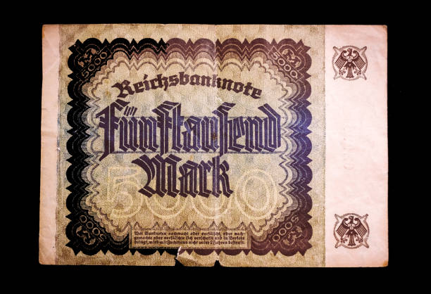 istock Deutsche Mark, back view 5000 Mark Banknote  - German Banknote from 1920 - 1929 1193080775