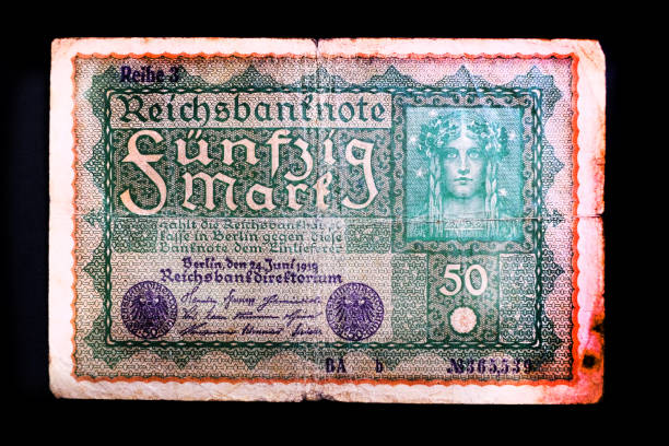 istock Deutsche Mark, front view 50 Mark Banknote  - German Banknote from 1920 - 1929 1193080846