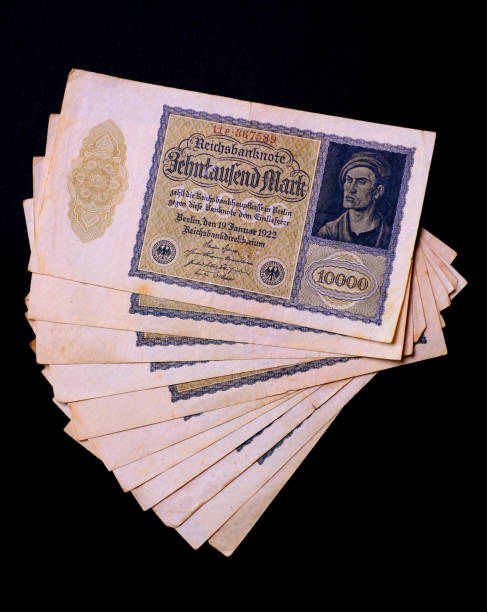Deutsche Mark, stack front view 10000 Mark Banknote  - German Banknote from 1920 - 1929