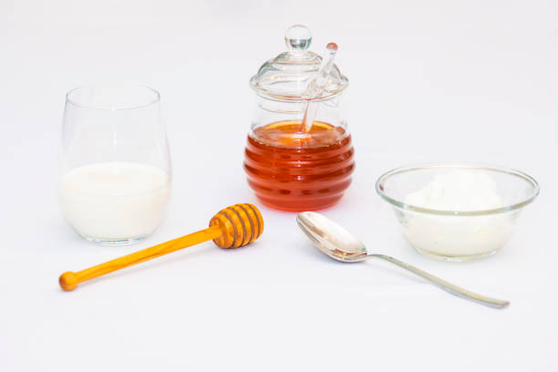 istock milk and yoghurt with a jar of honey 1193081302