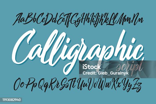 istock Vector smooth calligraphic script font 1193082940