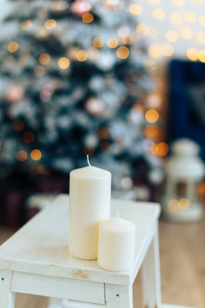 istock Christmas decor with toys decorated Christmas tree 1193093089