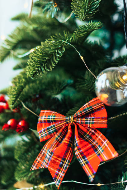 istock Christmas decor with toys decorated Christmas tree 1193093093