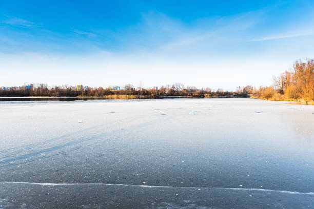 istock beautiful winter landscape of ice-covered river 1193095199