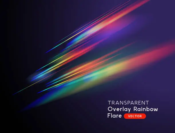 Vector illustration of Transparent Rainbow Light Streak Effects