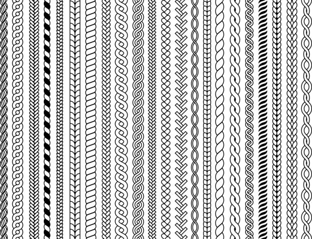 ilustrații de stoc cu plaits model. împletituri ornamentale de tricotat prin cablu de moda structuri textile vector grafic ilustrații fără sudură vector - tricotat