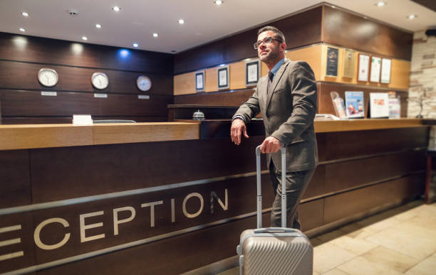 istock Businessman arriving in the hotel 1193096905