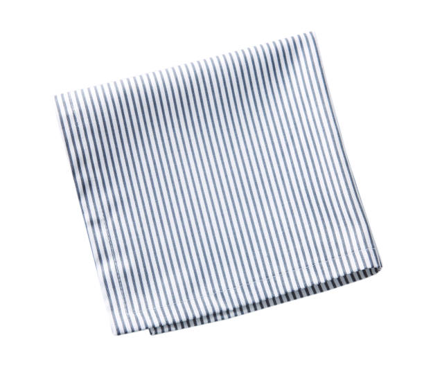 obnażona ściereczka kuchenna,składany ręcznik odizolowany. - striped textile tablecloth pattern zdjęcia i obrazy z banku zdjęć