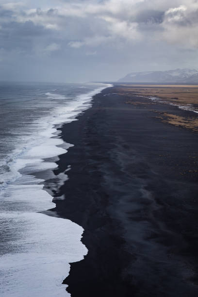 istock Typical black volcanic coastline of Iceland 1193100865
