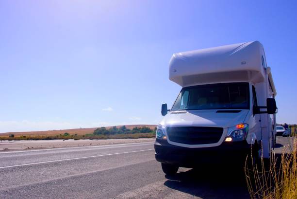 istock Campervan stopped by the roadside 1193106660