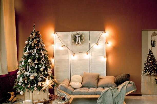 istock Christmas location with Christmas tree and decoration 1193108086