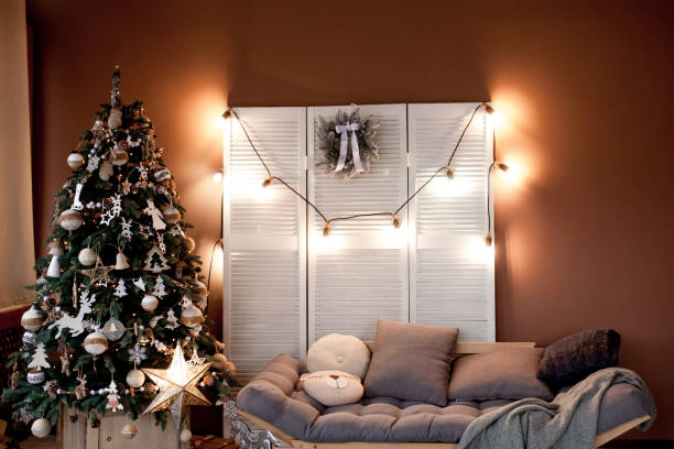 istock Christmas location with Christmas tree and decoration 1193108177