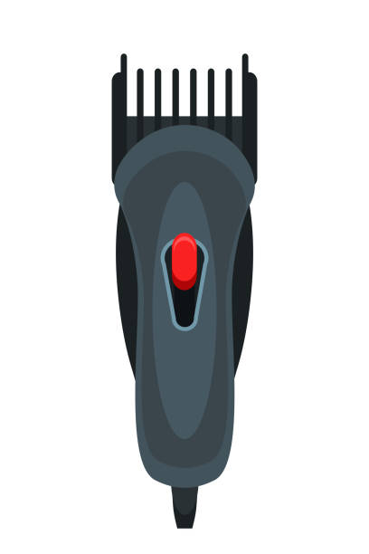 illustrazioni stock, clip art, cartoni animati e icone di tendenza di trimmer per capelli o rasoio elettrico isolato su bianco - rasoio elettrico